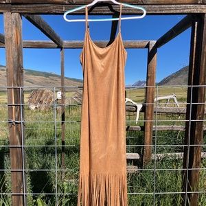 Western Maxi Fringe Dress